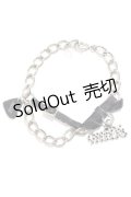MILK / レザーリボンブレスレット  ブラック×シルバー Y-25-02-16-029-ML-AC-SZ-ZY