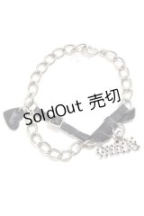 MILK / レザーリボンブレスレット  ブラック×シルバー Y-25-02-16-029-ML-AC-SZ-ZY