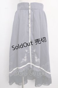 axes femme / 薔薇刺繍フィッシュテールスカート M ブルー Y-25-02-18-050-AX-SK-SZ-ZI