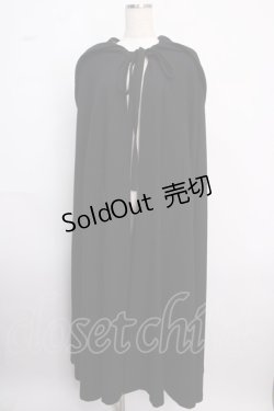 画像1: ATELIER BOZ / フード付きロングマント  ブラック×ワイン Y-25-02-18-054-EL-CO-SZ-ZY