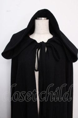 画像4: ATELIER BOZ / フード付きロングマント  ブラック×ワイン Y-25-02-18-054-EL-CO-SZ-ZT-C034
