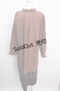 画像2: 【SALE】axes femme / 巻きバラ付フリルワンピース M 茶 Y-25-02-18-086-AX-OP-SZ-ZT462