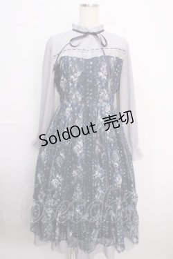 画像1: axes femme / フラワープリントレースワンピース F 紺 Y-25-02-18-090-AX-OP-SZ-ZI