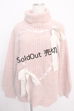 画像1: merry jenny / ハートリボンニット F ピンク Y-25-02-18-098-LO-TO-SZ-ZT438