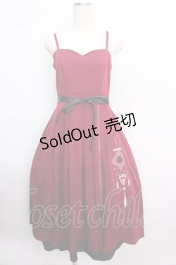 画像1: axes femme / チャイナ風刺繍キャミワンピース  ワイン Y-25-02-18-101-AX-OP-AS-ZI
