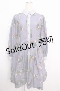 axes femme POETIQUE / ラ レコルト柄シャツワンピース  紫 Y-25-02-18-103-AX-OP-AS-OS