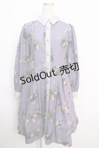 axes femme POETIQUE / ラ レコルト柄シャツワンピース  紫 Y-25-02-18-103-AX-OP-AS-OS