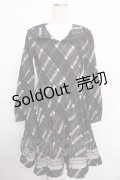 axes femme kawaii /チェックセーラーワンピース M 黒 Y-25-02-18-105-AX-OP-SZ-ZH