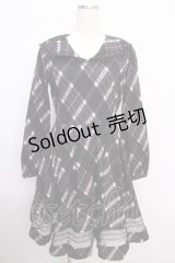 axes femme kawaii /チェックセーラーワンピース M 黒 Y-25-02-18-105-AX-OP-SZ-ZH