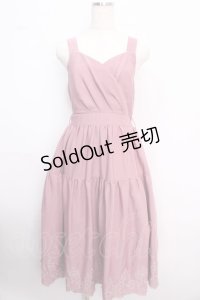 axes femme POETIQUE / 裾スペード刺繍ジャンスカ M ピンク Y-25-02-18-106-AX-OP-OW-ZH