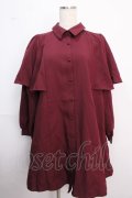 axes femme POETIQUE /ケープデザインワンピース M ワイン Y-25-02-18-109-AX-OP-IG-ZI
