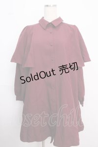 axes femme POETIQUE /ケープデザインワンピース M ワイン Y-25-02-18-109-AX-OP-IG-ZI