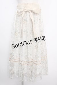axes femme / フラワープリントレーススカート F イエロー Y-25-02-18-048-AX-SK-SZ-ZI