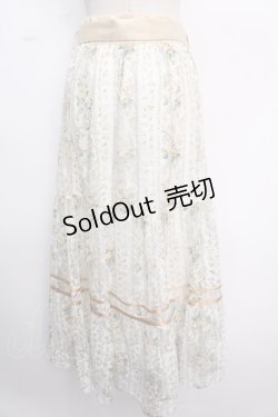画像2: axes femme / フラワープリントレーススカート F イエロー Y-25-02-18-048-AX-SK-SZ-ZI