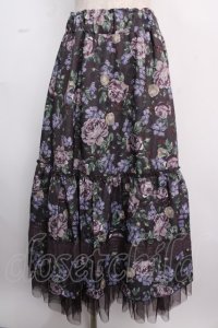 axes femme / ホーリーローズ柄フリルスカート M Dブラウン Y-25-02-18-049-AX-SK-SZ-ZT428