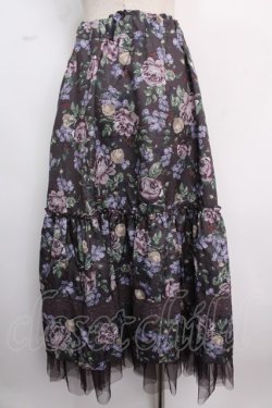 画像2: axes femme / ホーリーローズ柄フリルスカート M Dブラウン Y-25-02-18-049-AX-SK-SZ-ZT428