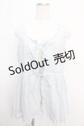 PINK HOUSE / レース使いノースリオーバーブラウス  サックス Y-25-02-21-052-LO-BL-SZ-ZY