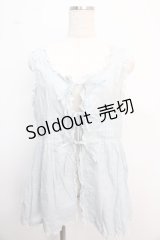PINK HOUSE / レース使いノースリオーバーブラウス  サックス Y-25-02-21-052-LO-BL-SZ-ZY