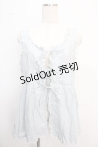 PINK HOUSE / レース使いノースリオーバーブラウス  サックス Y-25-02-21-052-LO-BL-SZ-ZY