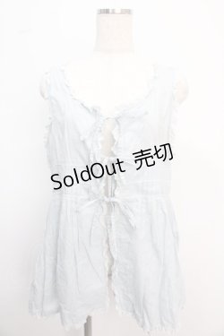 画像1: PINK HOUSE / レース使いノースリオーバーブラウス  サックス Y-25-02-21-052-LO-BL-SZ-ZY