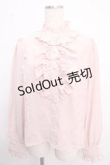 axes femme kawaii / スタンドフリルブラウス M ピンク Y-25-02-21-061-AX-BL-SZ-ZY