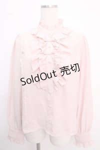 axes femme kawaii / スタンドフリルブラウス M ピンク Y-25-02-21-061-AX-BL-SZ-ZY