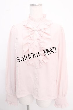 画像1: axes femme kawaii / スタンドフリルブラウス M ピンク Y-25-02-21-061-AX-BL-SZ-ZY