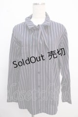 Physical Drop / タイ付きボーイフレンドワークシャツ  紺 Y-25-02-21-068-LO-BL-SZ-ZY