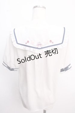 画像2: Amavel / 衿刺繍チャイナブラウス F ネイビー Y-25-02-21-075-CA-BL-SZ-ZY