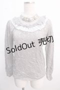 axes femme / 胸元付属使いレースプルオーバー M グレー Y-25-02-21-084-AX-TO-SZ-ZI