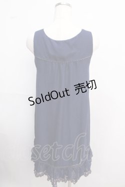 画像2: axes femme / スカラップ刺繍シフォンプリーツワンピース M 紺 Y-25-02-21-086-AX-OP-SZ-ZI