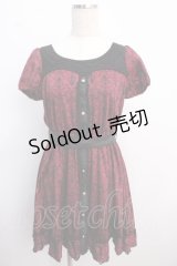 axes femme / オーナメント柄ワンピース M ワイン Y-25-02-21-087-AX-OP-SZ-ZI