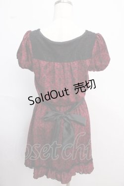 画像2: axes femme / オーナメント柄ワンピース M ワイン Y-25-02-21-087-AX-OP-SZ-ZI