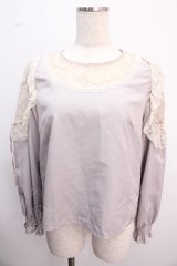 evelyn / ショルダーリボントップス  グレー Y-25-02-21-107-LO-TO-SZ-ZY