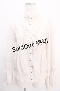 Ozz oneste / Collar Ruffleブラウス  生成り Y-25-02-21-112-OO-BL-SZ-ZS