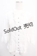 Ozz oneste / レースアップブラウス  ホワイト Y-25-02-21-114-OO-TO-SZ-ZY