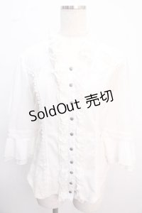 Ozz oneste / レースアップブラウス  ホワイト Y-25-02-21-114-OO-TO-SZ-ZY