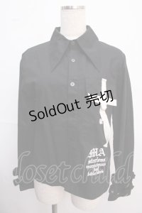 MA / 袖ベルト付きシャツ  黒 Y-25-02-21-125-PU-BL-SZ-ZY