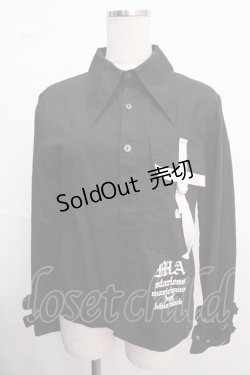 画像1: MA / 袖ベルト付きシャツ  黒 Y-25-02-21-125-PU-BL-SZ-ZY