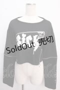 LISTEN FLAVOR / SICK 安ピンリングジップ付ショートトップス  ブラック Y-25-02-21-127-PU-TO-SZ-ZY