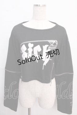 画像1: LISTEN FLAVOR / SICK 安ピンリングジップ付ショートトップス  ブラック Y-25-02-21-127-PU-TO-SZ-ZY