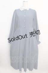 m petit by misako / プリーツワンピース  ブルー Y-25-02-21-128-LO-OP-SZ-ZT439