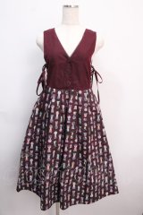 axes femme POETIQUE / アリス　鍵穴柄ジャンスカ M ワイン Y-25-02-21-136-AX-OP-SZ-ZT313