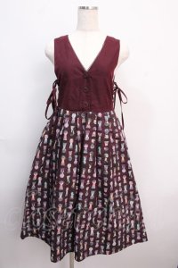 axes femme POETIQUE / アリス　鍵穴柄ジャンスカ M ワイン Y-25-02-21-136-AX-OP-SZ-ZT313