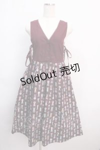 axes femme POETIQUE / アリス　鍵穴柄ジャンスカ M ワイン Y-25-02-21-136-AX-OP-SZ-ZT313