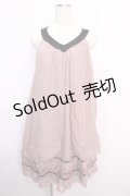 axes femme / 裾バラ付きAラインワンピース M 淡ピンク Y-25-02-21-139-AX-OP-SZ-ZI