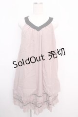 axes femme / 裾バラ付きAラインワンピース M 淡ピンク Y-25-02-21-139-AX-OP-SZ-ZI