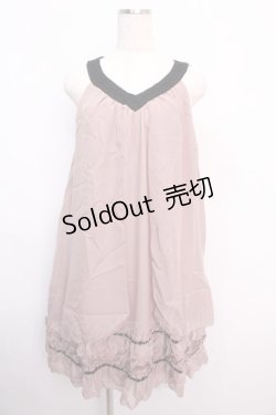 画像1: axes femme / 裾バラ付きAラインワンピース M 淡ピンク Y-25-02-21-139-AX-OP-SZ-ZI