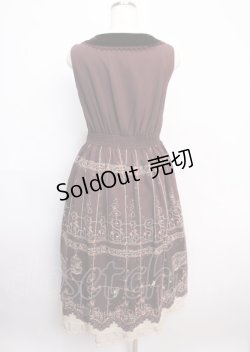 画像2: axes femme / 鳥かごパネル柄ワンピース  ブラウン Y-25-02-21-143-AX-OP-SZ-ZY