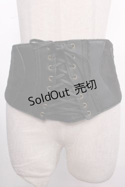 画像1: axes femme / 編み上げコルセットベルト  黒 Y-25-02-21-016-AX-ZA-AS-ZY